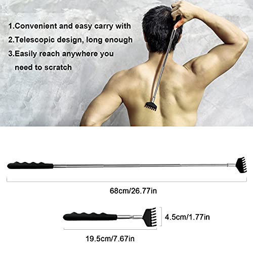 Yexixsr 3 Pack Extendable Back Scratcher Portable Telescopic Back Massager Ba...