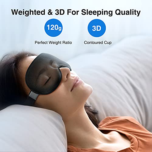 YFONG Sleep Mask, Women Men 2022 3D Micro Weighted Eye Mask Blocking Lights S...