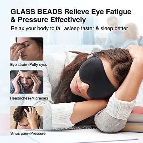 YFONG Sleep Mask, Women Men 2022 3D Micro Weighted Eye Mask Blocking Lights S...