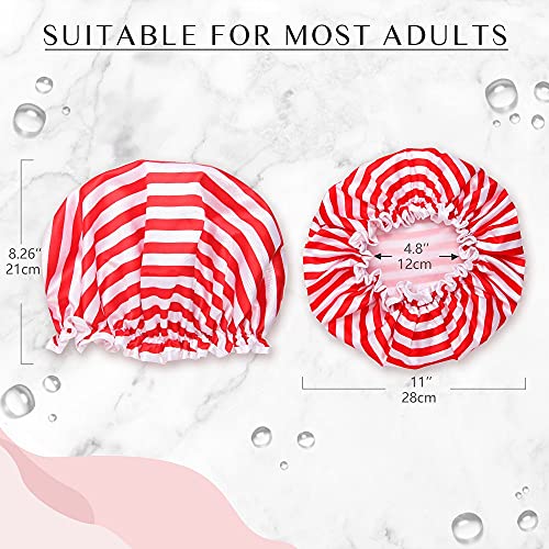 2PCS Large Reusable Shower Cap Waterproof,Double Layers Bathing Hair Bonnet t...