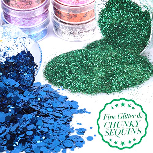 Glitter Set, YGDZ 24 Boxes 5g Fine Glitter & 24 Boxes Chunky Glitter Sequins,...
