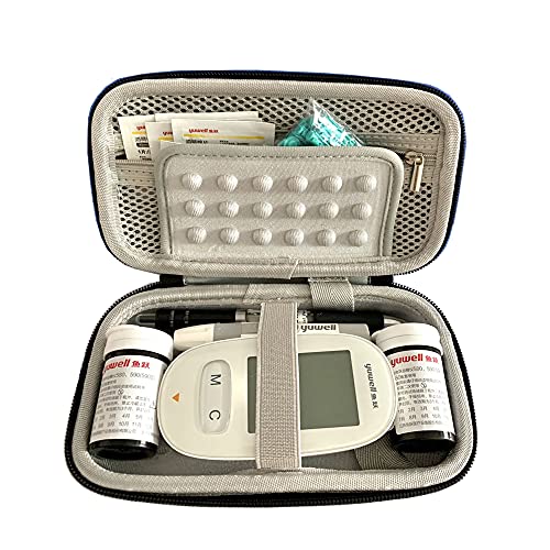Diabetic Supplies Bag Blood Sugar Test Kit Case Organizer for Blood Glucose M...