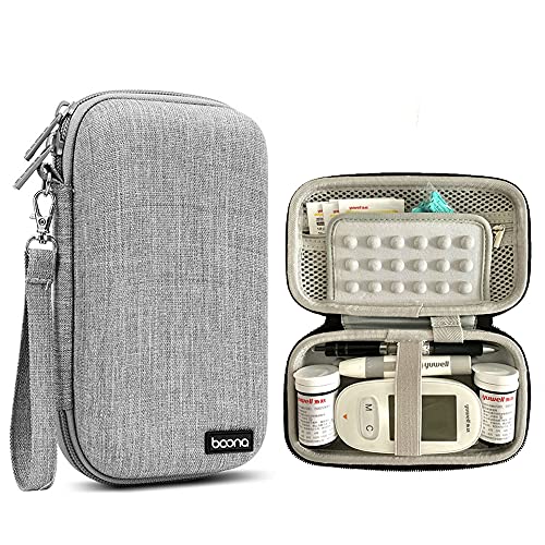 Diabetic Supplies Bag Blood Sugar Test Kit Case Organizer for Blood Glucose M...