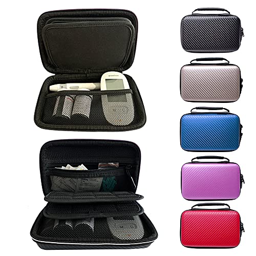 Hard Shell Diabetes Testing Kit Case Diabetic Supply Travel Bag Organizer for...
