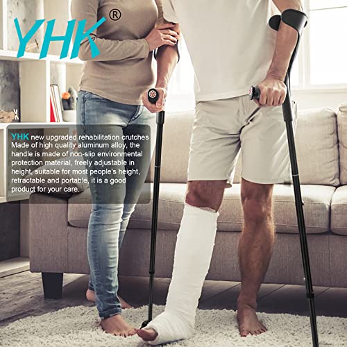YHK Forearm Crutches (x2 Units) Folding Forearm Crutches, Adult Crutches with...