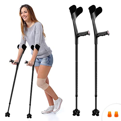 YHK Forearm Crutches (x2 Units) Folding Forearm Crutches, Adult Crutches with...