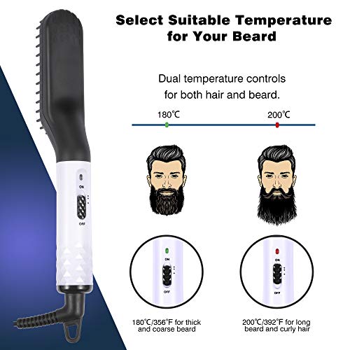 Beard Straightener for Men - Faster Heated Ionic Technology Beard Straighteni...