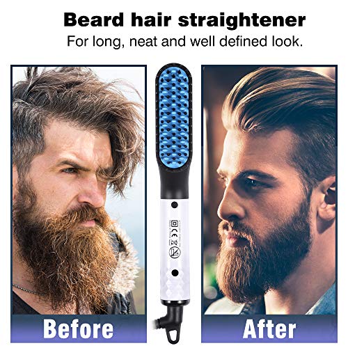 Beard Straightener for Men - Faster Heated Ionic Technology Beard Straighteni...