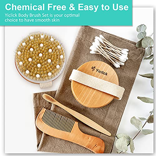 2 Pack Exfoliating Dry Brush, Wet & Dry Brushing Body Brush for Cellulite and...