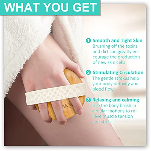 2 Pack Exfoliating Dry Brush, Wet & Dry Brushing Body Brush for Cellulite and...