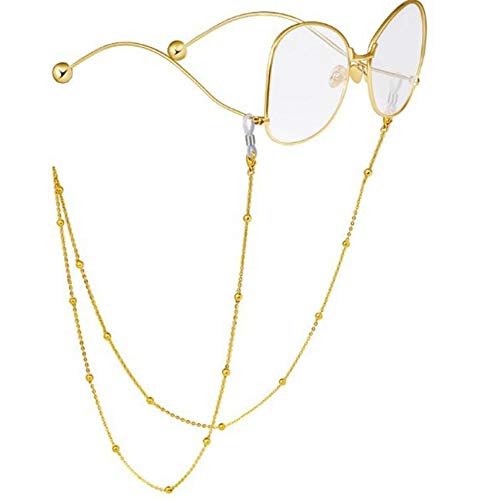YienDoo Beads Anti-skid Eyeglass Chains Gold Sunglass Retainer Strap Holder
