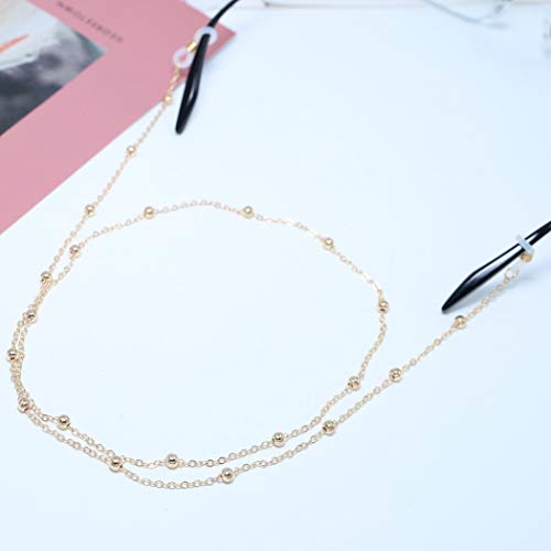 YienDoo Beads Anti-skid Eyeglass Chains Gold Sunglass Retainer Strap Holder
