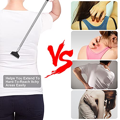 2 Pack Back Scratcher for Men Women,Portable Extendable Stainless Steel Teles...