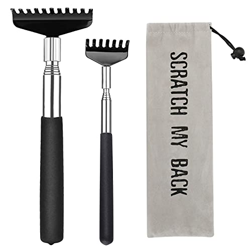 2 Pack Back Scratcher for Men Women,Portable Extendable Stainless Steel Teles...