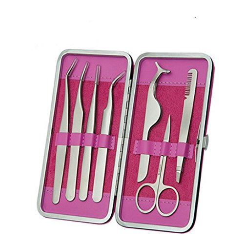Yimart® Professional Eyebrow Tweezer Set False Eyelash Extension Tool Kits Se...