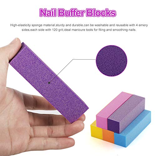 Nail Files and Buffers, Professional Manicure Tools Kit with 5pcs Nail Buffer...