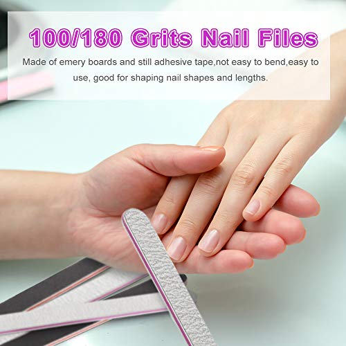 Nail Files and Buffers, Professional Manicure Tools Kit with 5pcs Nail Buffer...
