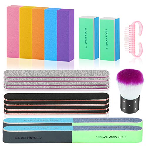 Nail Files and Buffers, Professional Manicure Tools Kit with 5pcs Nail Buffer...