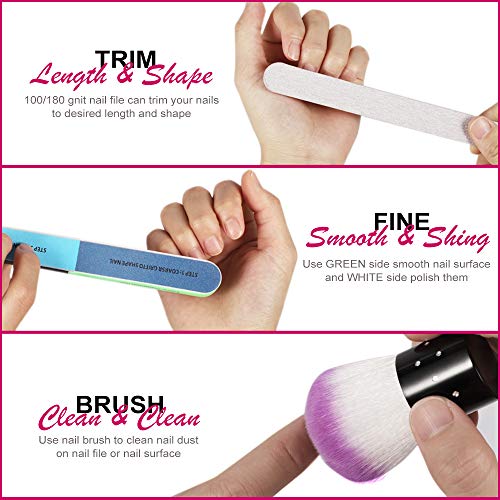 Nail Polish Gel Remover Tools Kit, YIMICOO 10pcs Nail Clips, 160ml Nail Polis...