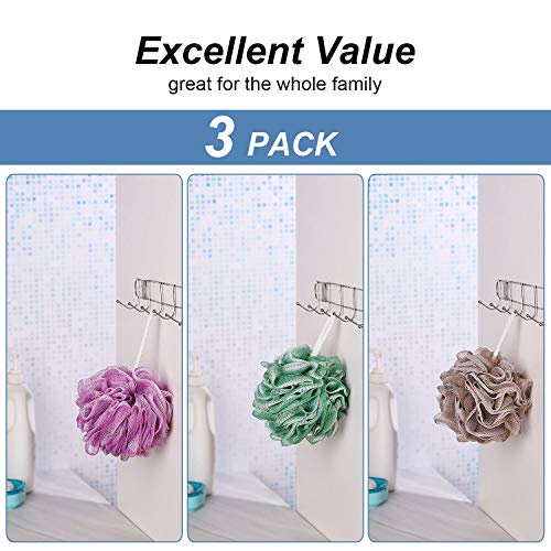 YINENN Bath Shower Sponge Loofahs XL (80g/pcs) Mesh Pouf Shower Ball, Nature ...