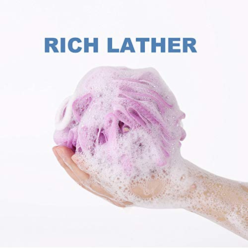YINENN Bath Shower Sponge Loofahs XL (80g/pcs) Mesh Pouf Shower Ball, Nature ...