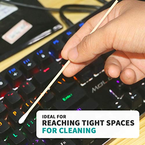 Yinghezu 200 Pcs Count 6" Inch Long Cotton Swabs with Wooden Handles Cotton T...