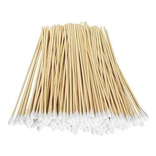 Yinghezu 200 Pcs Count 6" Inch Long Cotton Swabs with Wooden Handles Cotton T...