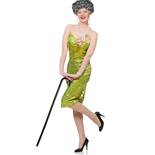 Old Lady Cosplay Costume Set for Kids Grandmother Wig Old Lady Wig Curly Kids...