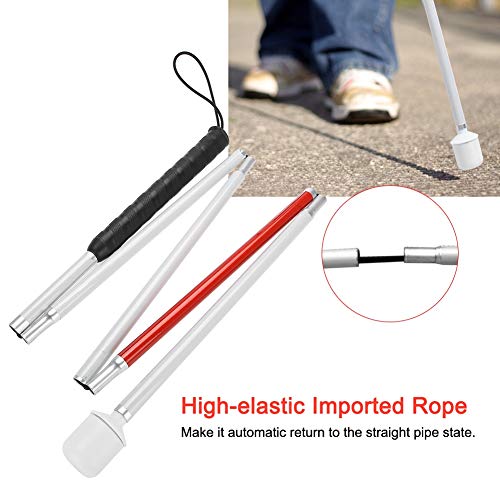 Foldable Walking Stick, Aluminum Alloy Reflective Blind Walking Stick Guide B...