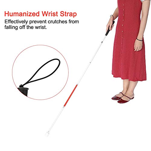 Foldable Walking Stick, Aluminum Alloy Reflective Blind Walking Stick Guide B...