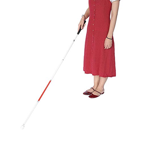 Foldable Walking Stick, Aluminum Alloy Reflective Blind Walking Stick Guide B...