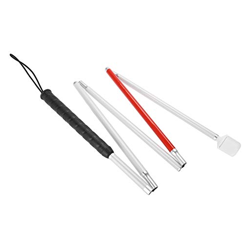 Foldable Walking Stick, Aluminum Alloy Reflective Blind Walking Stick Guide B...