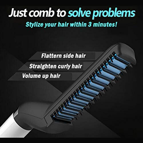 Yinrunx Beard Straightener Electric Hot Comb for Men Mens Hair Beard Iron Str...