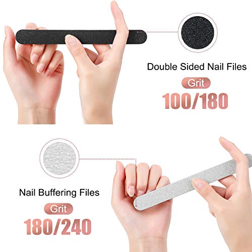 12PCS Nail Files,Professional Manicure Pedicure Tools Which Can Shape and Smo...