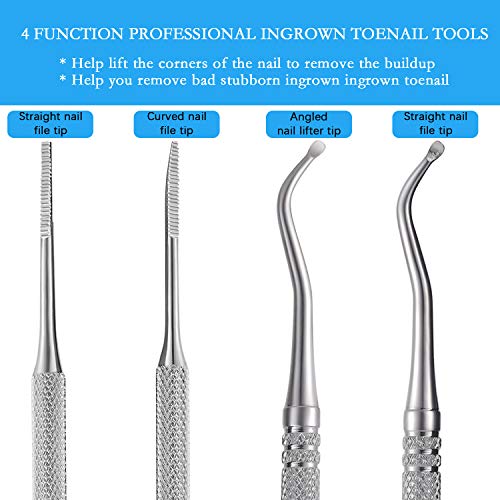 2PCS Ingrown Toenail File and Lifter with Storage Case,YINYIN100% Stainless S...