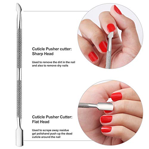 Cuticle Trimmer with Cuticle Pusher -YINYIN Cuticle Remover Cuticle Nippers P...