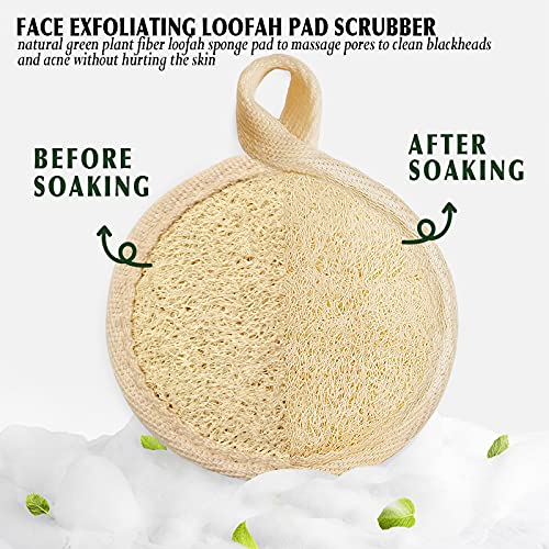Face Exfoliating Loofah Pad Scrubber, Manual Facial Cleansing and Makeup Remo...