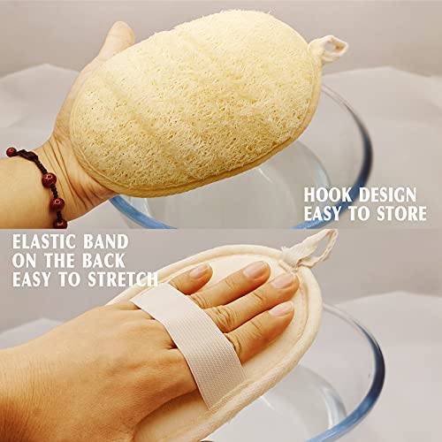 Natural Loofah Sponge Exfoliating Body Scrubber (3 Pack),Made with Eco-Friend...