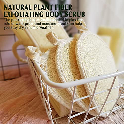 Natural Loofah Sponge Exfoliating Body Scrubber (3 Pack),Made with Eco-Friend...