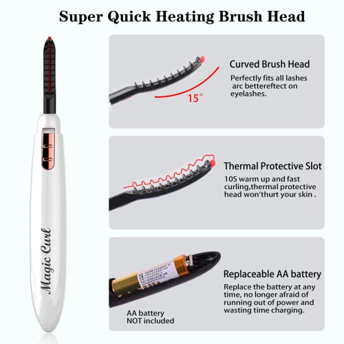 Heated Eyelash Curler, Electric Eyelash Curlers - Portable Lash Curler , Long...