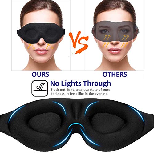 YIVIEW Sleep Mask for Women Men, 100% Blockout Light Eye Mask for Sleeping 3D...
