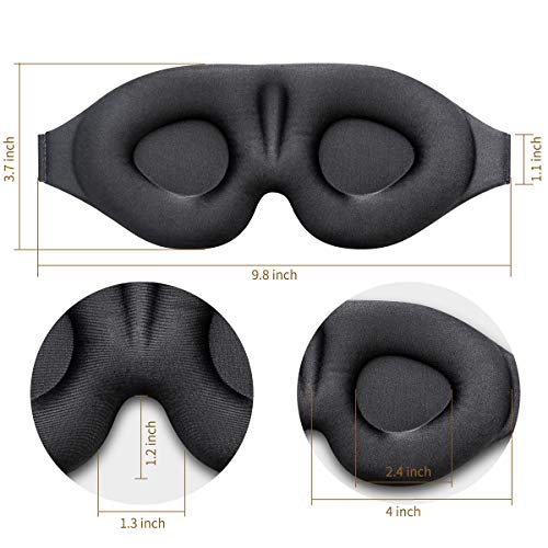 YIVIEW Sleep Mask for Women Men, 100% Blockout Light Eye Mask for Sleeping 3D...