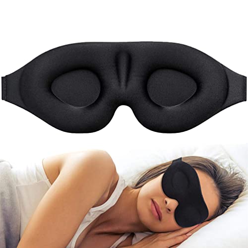 YIVIEW Sleep Mask for Women Men, 100% Blockout Light Eye Mask for Sleeping 3D...