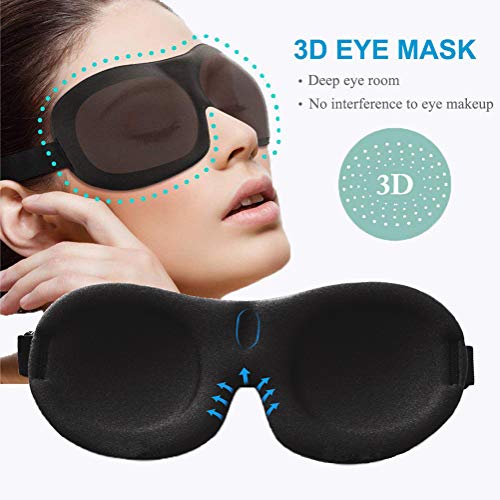 YIVIEW Sleep Mask Pack of 3, Lightweight & Comfortable Super Soft Adjustable ...