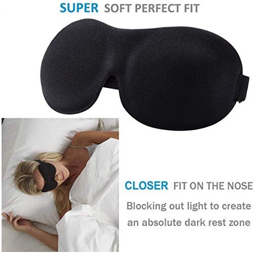 YIVIEW Sleep Mask Pack of 3, Lightweight & Comfortable Super Soft Adjustable ...