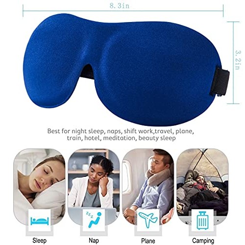 YIVIEW Sleep Mask Pack of 3, Lightweight & Comfortable Super Soft Adjustable ...