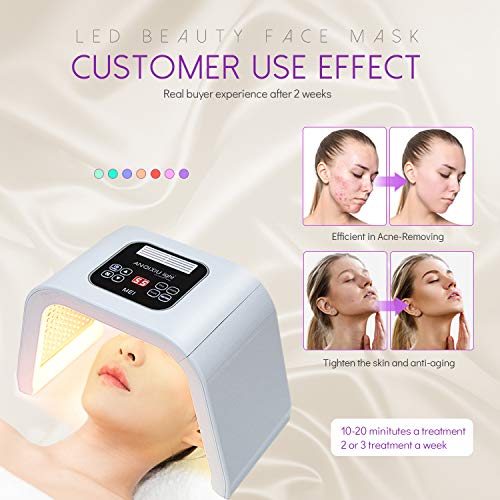 LED Face Mask, 7 Color PDT LED Photon Lamp Facial Body Therapy Touch Screen F...
