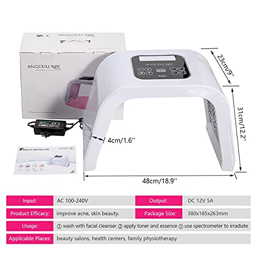 LED Face Mask, 7 Color PDT LED Photon Lamp Facial Body Therapy Touch Screen F...