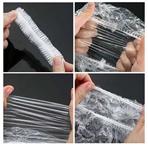 YIZIJIZI 30PCS Disposable Shower Caps, Large Thick Clear Waterproof Shower Ca...