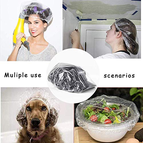 YIZIJIZI 30PCS Disposable Shower Caps, Large Thick Clear Waterproof Shower Ca...